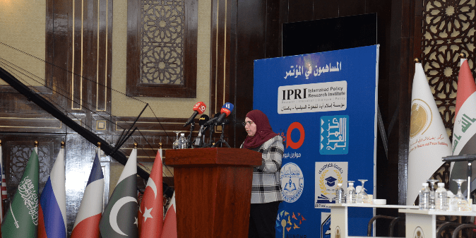 كلمة ا.م.د بتول حسين في المؤتمر الذي اقامته جامعة بغداد بالتعاون مع مركز بغداد الدولي